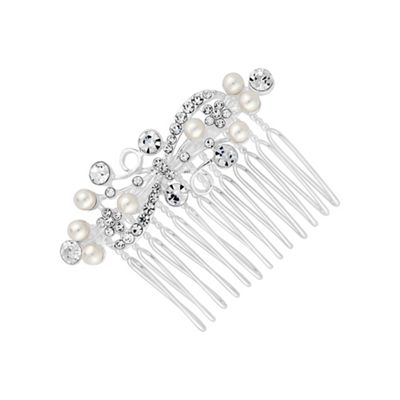 Pearl and crystal hair comb
